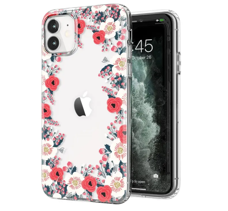 Customize Soft TPU Red Poppy Flowers Design phone case Shockproof back cover IMD Protective Phone Case for iPhone 11/11 pro