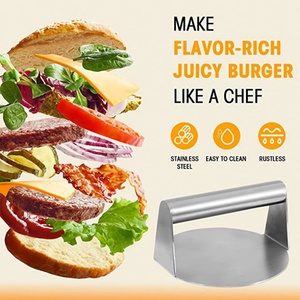Kit de herramientas de acero inoxidable para barbacoa de cocina, prensa manual para hacer hamburguesas, prensa para carne, prensa para smash burgers - Product Image 4