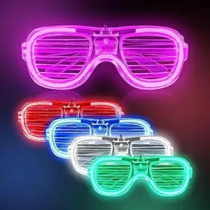 Kacamata Neon kacamata cahaya Led kacamata berkedip anak-anak dewasa Rave Selamat Tahun Baru malam pesta Natal kacamata bersinar