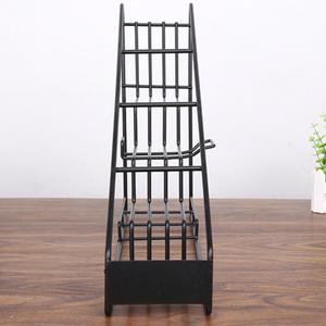 Hot Bán Hiển Thị Giá Siêu Thị Đen Rose Gold Bàn 4 Tầng Dây Kim Loại Chai Rượu Vang Giá Chủ Syrup Chai Kim Loại Giá - Product Image 4