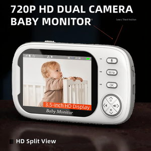 Moniteur bébé sans fil avec écran HD de 3,5 pouces, vision nocturne, détection de température, audio bidirectionnel, pour les soins aux nourrissons et aux personnes âgées - Product Image 2