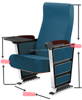 Sièges de gradin de l'auditorium sièges de salle de cinéma chaise de conférence pliante en tissu en aluminium inclinable chaises de dossier universitaire