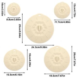Lot de 5 couvercles alimentaires en silicone résistants à la chaleur et non toxiques pour micro-ondes, couvercles à ventouse, compatibles lave-vaisselle - Product Image 2