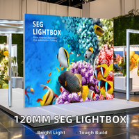 Haute qualité 120mm extérieur salon commercial publicité boîtes à lumière SEG Lightbox tissu extensible pour les salons professionnels