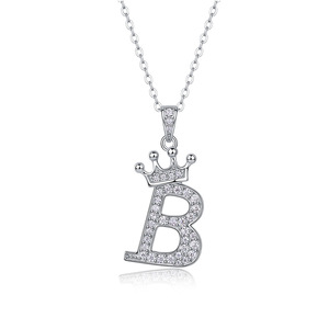 Populaire 26 Alphabet Anglais Moissanite Collier 925 Argent Mode Femmes Diamant Collier avec Certificat GRA - Product Image 3
