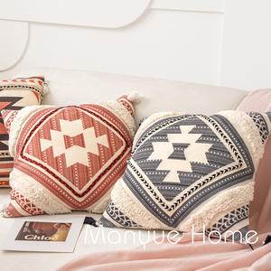 BOHO touffeté marocain gland taie d'oreiller couverture impression ethnique en gros broderie inde bohême macramé décoratif housse de coussin - Product Image 3