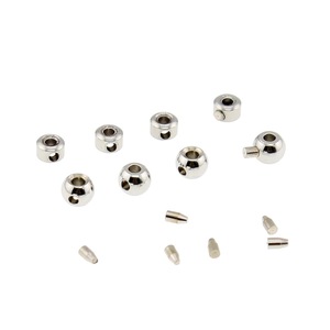 Perles de positionnement en acier inoxydable, petites et rondes, accessoires de bijoux DIY pour la fabrication de colliers, finition lisse - Product Image 1