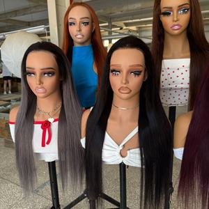 Peluca Mavis sin pegamento, cabello humano brasileño Remy HD para encaje frontal, cutícula virgen alineada, lisa, transparente, rojiza - Product Image 3