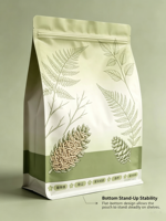 Pochette refermable à fond plat à 8 soudures latérales en PE, résistante à l'humidité et à la poussière, pour l'emballage d'aliments pour animaux de compagnie