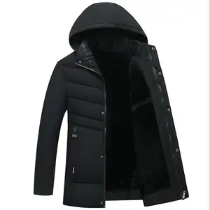 Parka con cappuccio addensato per uomo, outwear impermeabile, cappotto caldo, soprabito casual, giacca invernale, 2020