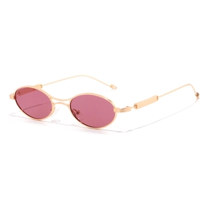 Gafas de Sol Ovaladas con Marco Dorado y Lentes Marrones, 100% Protección UV, Unisex para Adultos - Product Image 5