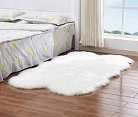 Tapis de chambre en fausse fourrure de mouton de luxe, moelleux et lavable, tapis shaggy doux pour la décoration