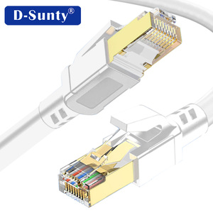 Câble Ethernet Cat8 rond SFTP, conducteur en cuivre pur 28AWG, connecteur RJ45, noir et blanc, 1M 2M 3M 5M 10M 15M 20M 30M, câble de raccordement réseau - Product Image 6