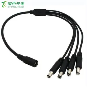 DC 1 to 4 Way Power Splitter Cable 1 Female to 4 Male 5.5mm*2.1mm Video Output Power Splitter Cable