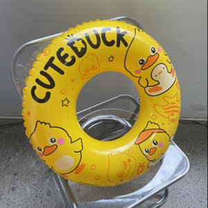 ห่วงยางเป่าลมรูปเป็ดสำหรับเด็ก ลอยน้ำในสระ สำหรับเด็กเล่นน้ำกลางแจ้ง - Product Image 4