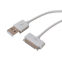 Kabel Data USB 30Pin untuk iPhone 4 3GS iPad 1 2 3 iPod Classic Nano Touch 10cm 20cm Kabel Pengisian Daya Sinkronisasi Putih Hitam