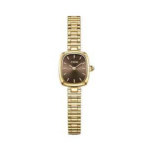 Montre CILOA de haute qualité pour femmes, style rétro, ronde, dorée, personnalisable, haute couleur, étanche, à quartz, petite montre pour femmes - Product Image 1