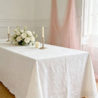 Nappe en coton lavable de couleur unie, réutilisable et infroissable, idéale pour les mariages, banquets, hôtels et événements.