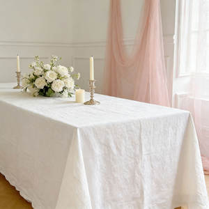 <span class=keywords><strong>Nappe</strong></span> en coton <span class=keywords><strong>lavé</strong></span> <span class=keywords><strong>bleu</strong></span> poussière, <span class=keywords><strong>nappe</strong></span> de luxe légère et chaleureuse pour les fêtes, les événements et les restaurants - Product Image 4