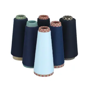 Crochet têxtil fio multicolor pentes Ne20 siro Anel Spun Poliéster Fio Tingido fibra curta para tecelagem mista linha de costura