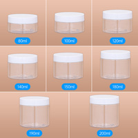 Botol Plastik PET 1oz 2oz 4oz 6oz 8oz 12oz Botol Plastik Transparan Dengan Tutup Plastik Putih untuk Kemasan Kosmetik