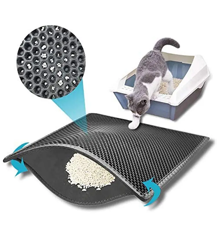 Layer Waterproof Easier to Clean Litter Box Scatter Control Less Waste Soft Non Slip Cats Litter Mats
