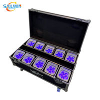 Focos LED Recargables a Prueba de Agua IP65 de 6x18W con Batería, DMX512 RGBWA+UV, Control por Aplicación, Inalámbricos, para DJ/Escenario/Bar/Eventos, Compatibles con Alexa