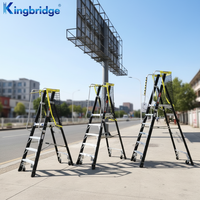 Plateforme mobile Kingbridge en PRV avec 6 marches, échelle pliante à 4 roues, plateforme en PRV, marches en aluminium