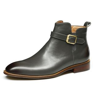 Botas de Cuero Clásicas con Punta Puntiaguda, Estilo Casual, Formales, con Grabado, Pintadas a Mano, con Suela Suave, Estilo Británico - Product Image 2