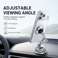 Support magnétique pour téléphone de voiture, entièrement métallique, avec verrouillage par torsion, ventouse, pliable, extensible, pour tableau de bord et pare-brise