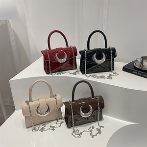 Nuove Borse Tote Classiche alla Moda per <span class=keywords><strong>Donna</strong></span>, <span class=keywords><strong>Stile</strong></span> Minimalista con Decorazione Luna in Metallo, Realizzate in PU - Product Image 4