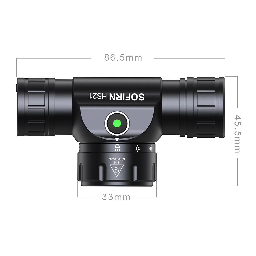 Sofirn H35R oplaadbare led-hoofdlamp, superhelder met 1500 lumen, 5 modi rood en wit licht, USB opladen, IP68 waterdichte hoofdlamp, met lange batterijduur voor kamperen