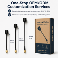 Antenne de drone FPV 5,8 GHz RHCP Lollipop 3dBi 160 mm SMA mâle omnidirectionnelle polarisée circulaire pour transmission vidéo longue portée