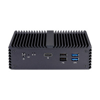 Qotom Firewall de escritorio portátil sin ventilador Mini PC J4125 DDR4 16GB RAM 5*2,5G LAN Micro computadora