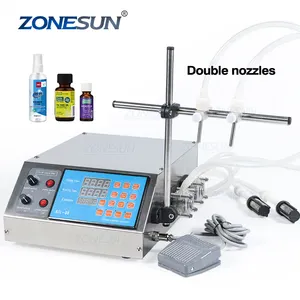 ZONESUN 2 Đầu Máy Bơm Nhu Động Bán Tự Động Máy Chiết Rót Chất Lỏng Cho Nước Hoa Nước Ép Tinh Dầu