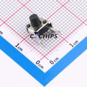TS-1093A-A7B3-D2 Tactile Switch Through hole,6x6mm Switch Single Pole Single Throw Round Button Right Angle Insert 6mm - Product Image 1