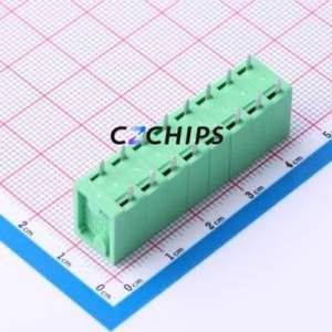 DB142V-5.08-8P-GN Spring Terminal Block Through hole Component (THT),P=5.08mm Connector 1x8P 5.08mm Green Through Hole - Product Image 2
