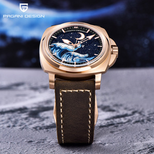 Montre mécanique automatique pour homme Pagani, boîtier en acier inoxydable, bracelet en cuir véritable, cadran lumineux, modèle printemps 2024 PD-YS014 - Product Image 4