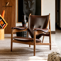 Fauteuil individuel en cuir véritable et bois massif, style italien, ergonomique et moderne, pour salon, balcon ou bureau à domicile