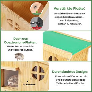 Wooden <strong>Hedgehog</strong> House Eco-Friendly Winteproof Indoor Pet <strong>Cage</strong> for Hamsters - Product Image 4