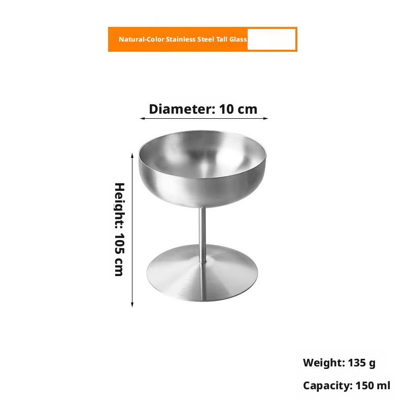 Coupe à glace haute couleur argent 10cm-environ 150ml