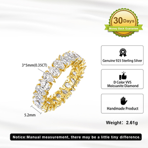 SMOR26 S925 Sterling Silver Pear Cut Moissanite Eternity Band <strong>Ring</strong> D Color VVS Pear Shape Moissanite <strong>Full</strong> Eternity <strong>Finger</strong> <strong>Ring</strong> - Product Image 4