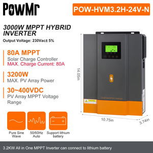 <span class=keywords><strong>PowMr</strong></span> Prix compétitif 3Kw 5Kw 5,5 Kw <span class=keywords><strong>3Kva</strong></span> 24V 3000W avec contrôleur intelligent Mppt onduleur solaire hybride PV hors réseau - Product Image 3