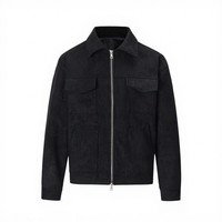 Blouson bomber coupe slim pour homme, coupe-vent, effet suède, avec grandes poches zippées, style printemps, pour le commerce transfrontalier