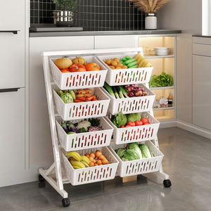 Carrito de Almacenamiento Móvil Multifuncional y Sostenible para Cocina, Hogar y Sala de Estar, Isla de Cocina de Doble Fila - Product Image 2
