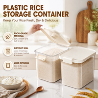 Graceful Plastic Rice Storage Container Home Use Insect-Proof Moisture-Proof Sealed Large 20-Pound Rice Box Grain Flour