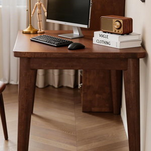 Scrivania in Legno Massello 55.1x19.7 Pollici, Stile Mid-Century Moderno, Piccola Scrivania in Legno di Gomma, Scrivania per Computer in Noce - Product Image 5