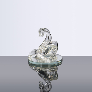 Pha Lê Trong Suốt Cặp Đôi Thiên Nga Bức Tượng Với Kim Cương Cho Món Quà Cưới MH-D0461 - Product Image 3