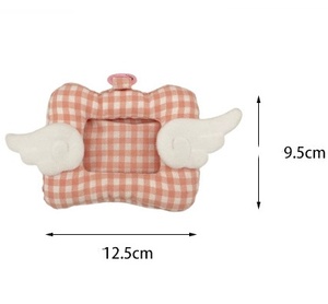 Portafoto Portatile Trapuntato a Quadretti con Ali d'Angelo, Porta Carte d'Identità, Cornice Portafoto, Borsa Portachiavi, Custodia per Carte Kpop, Vendita all'Ingrosso - Product Image 2