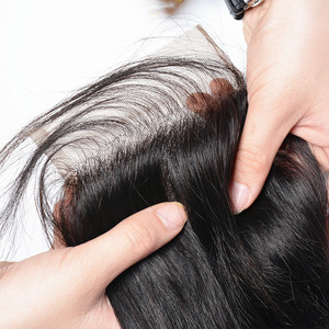 Chất lượng hàng đầu giá rẻ mượt thẳng ren đóng cửa tóc con người đóng cửa dệt Kích thước 4x4 thẳng ren đóng cửa tóc - Product Image 5